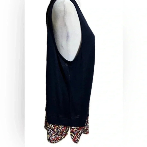 J. Crew Drapey tank top with patterned silky hem large - Picture 3 of 11